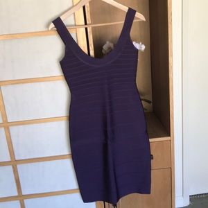 Herve Leger Tank Purple Dress